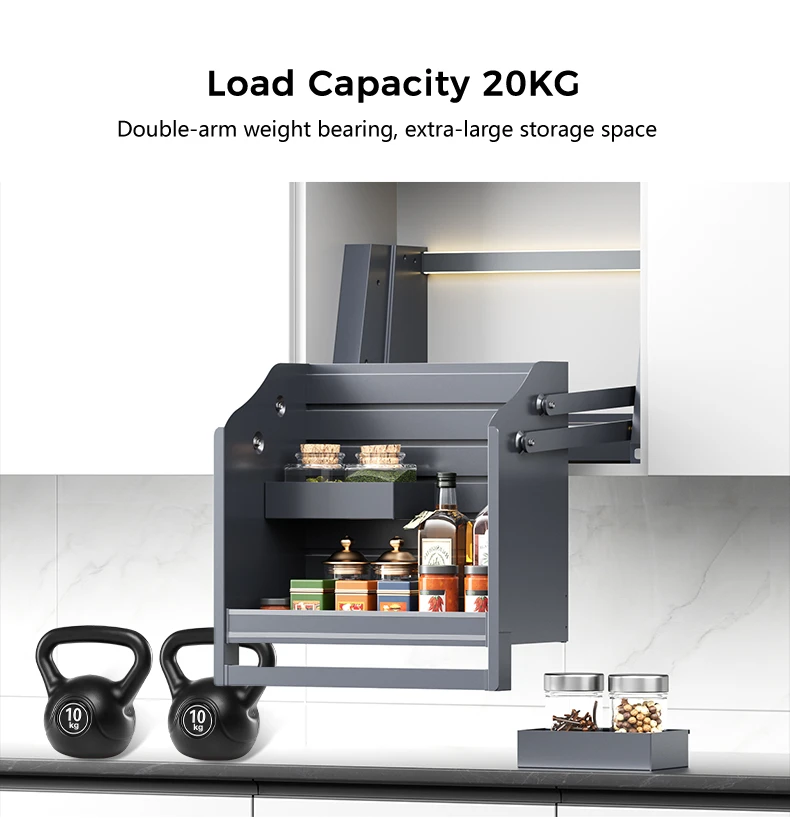Hot Sale Smart Kitchen Electric Adjustable Wall Cabinet Lift System Pull Down Dish Rack Organizer high quality