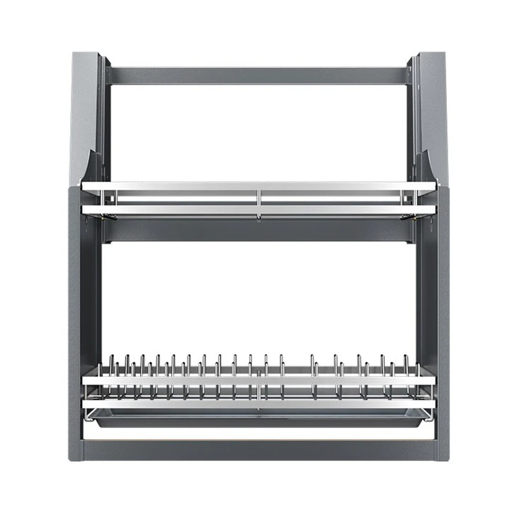 Pull down kitchen metal electric lifting basket dish rack (3)